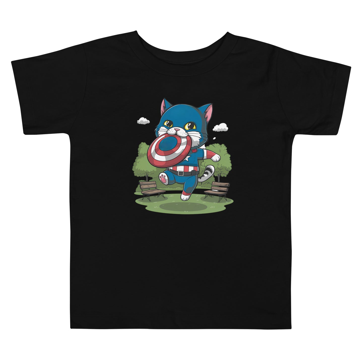 Cat-ain America: The Purrfect Hero | Toddler Short Sleeve Tee