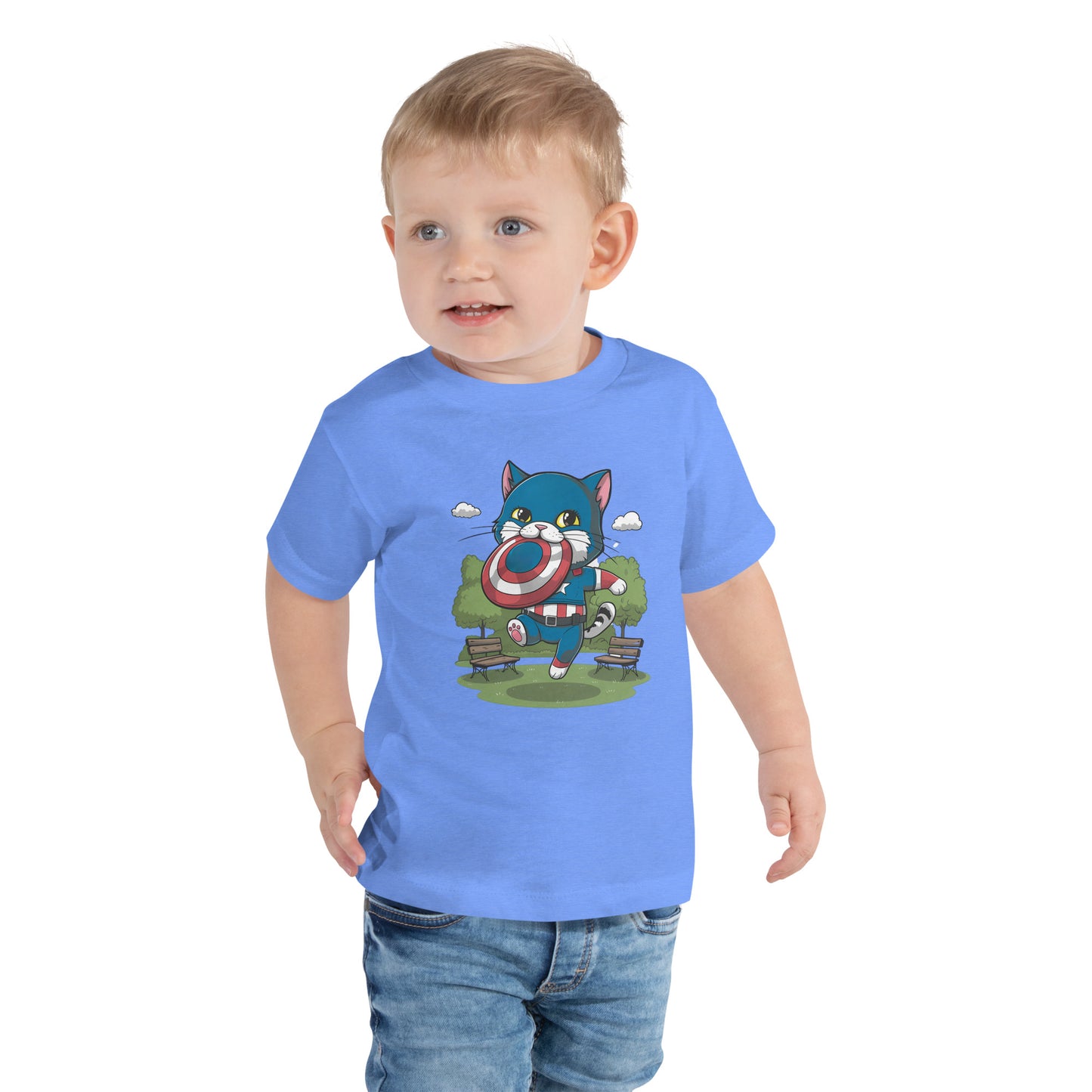 Cat-ain America: The Purrfect Hero | Toddler Short Sleeve Tee