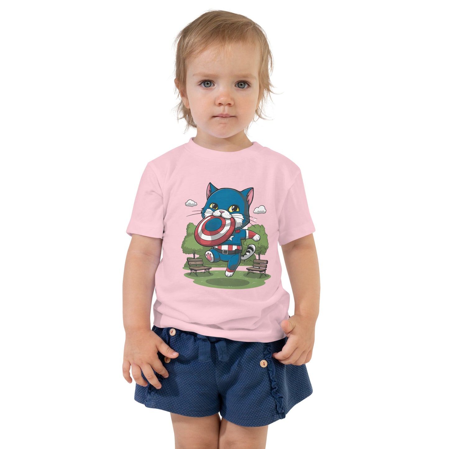 Cat-ain America: The Purrfect Hero | Toddler Short Sleeve Tee