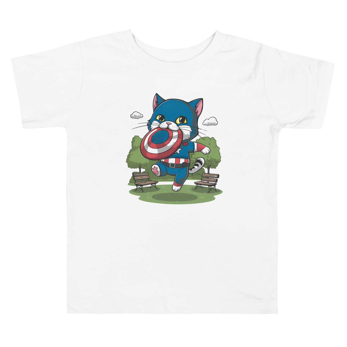 Cat-ain America: The Purrfect Hero | Toddler Short Sleeve Tee